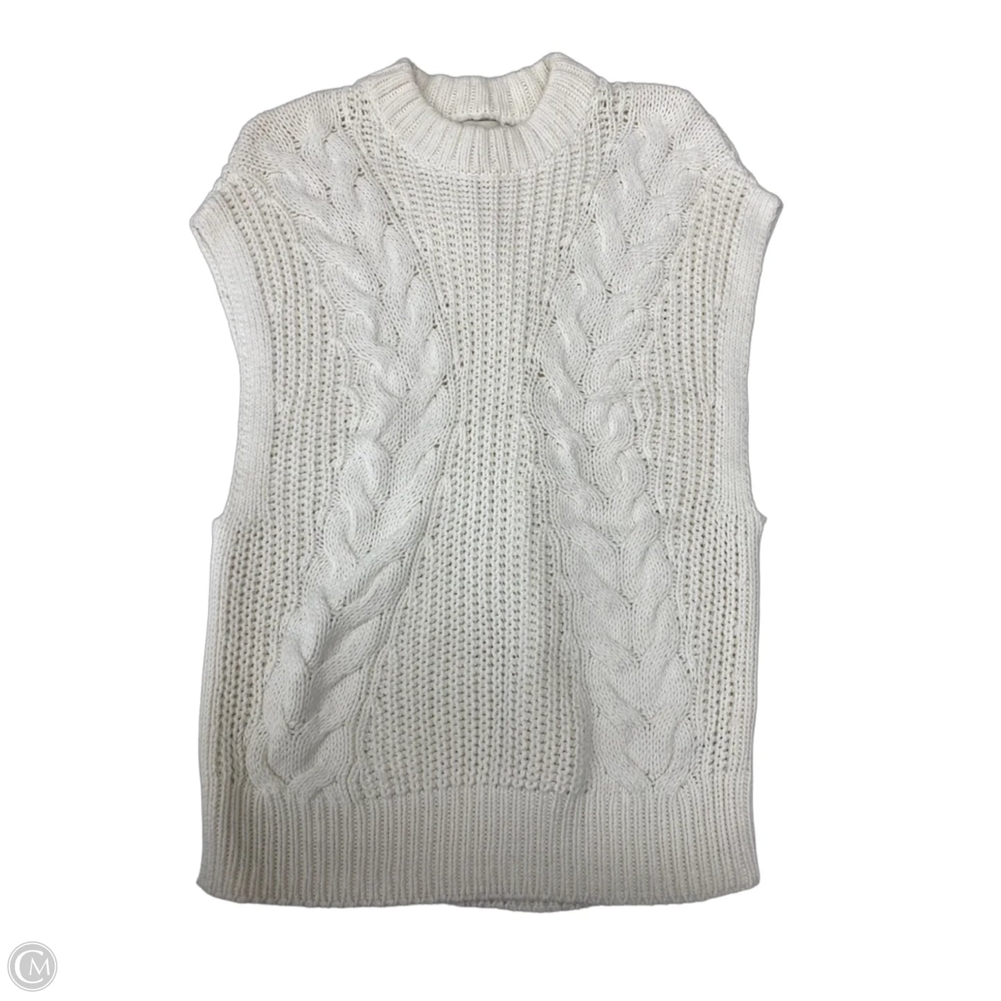 Sweater Short Sleeve By A New Day In Cream, Size: S