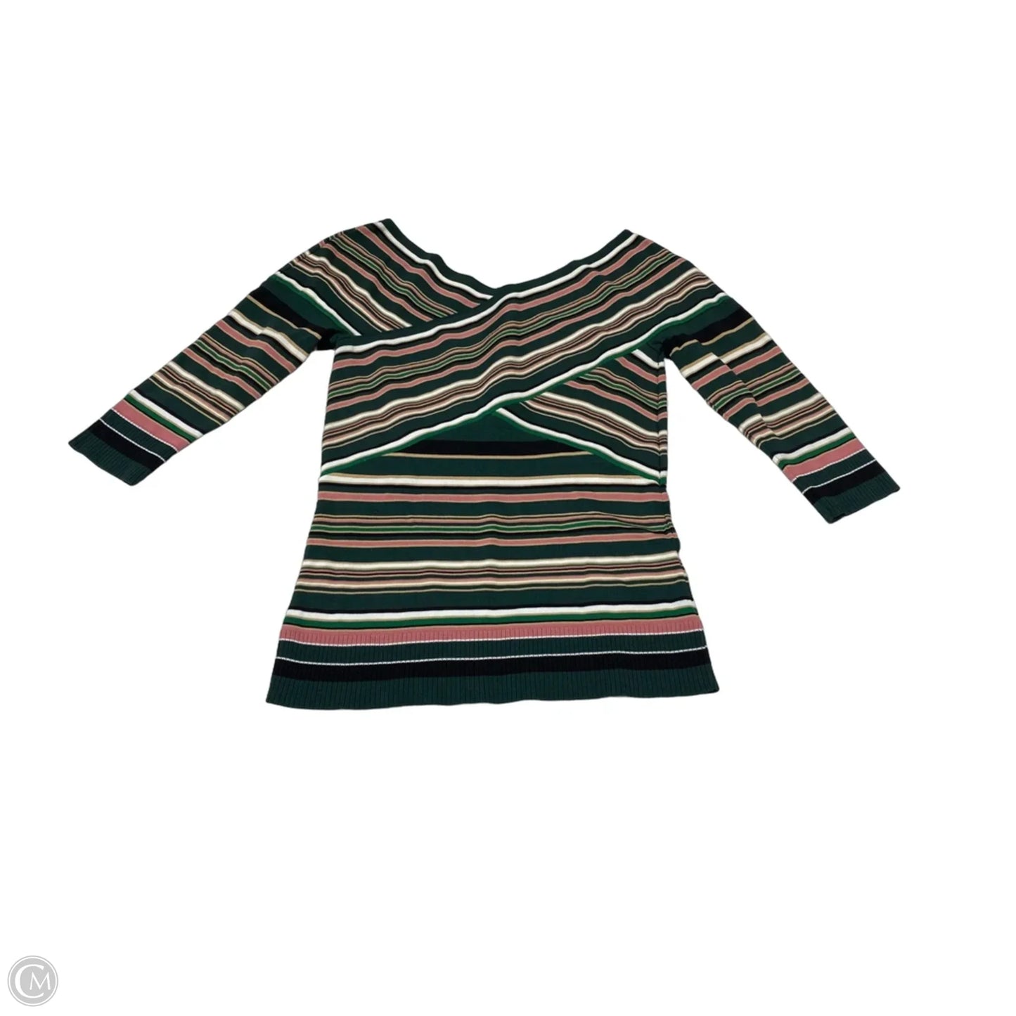 Tunic 3/4 Sleeve By New York And Co In Striped Pattern, Size: L