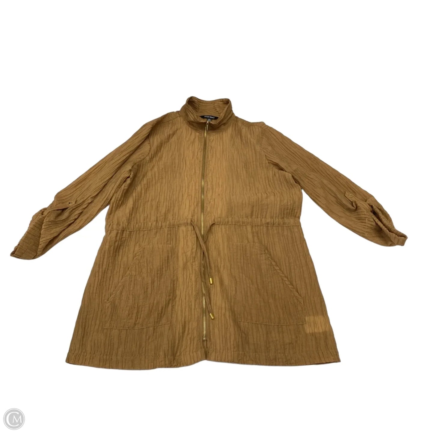 Jacket Shirt By Ellen Tracy In Tan, Size: Xl