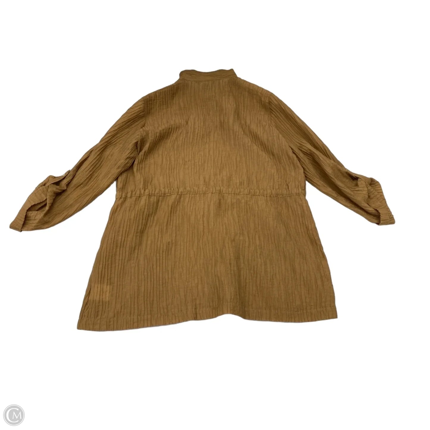 Jacket Shirt By Ellen Tracy In Tan, Size: Xl