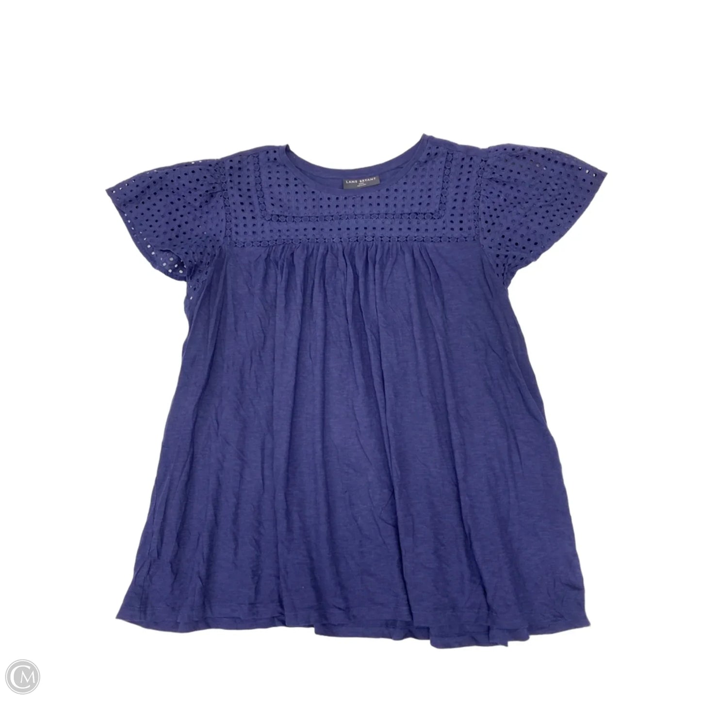 Top Short Sleeve Basic By Lane Bryant In Navy, Size: 3x