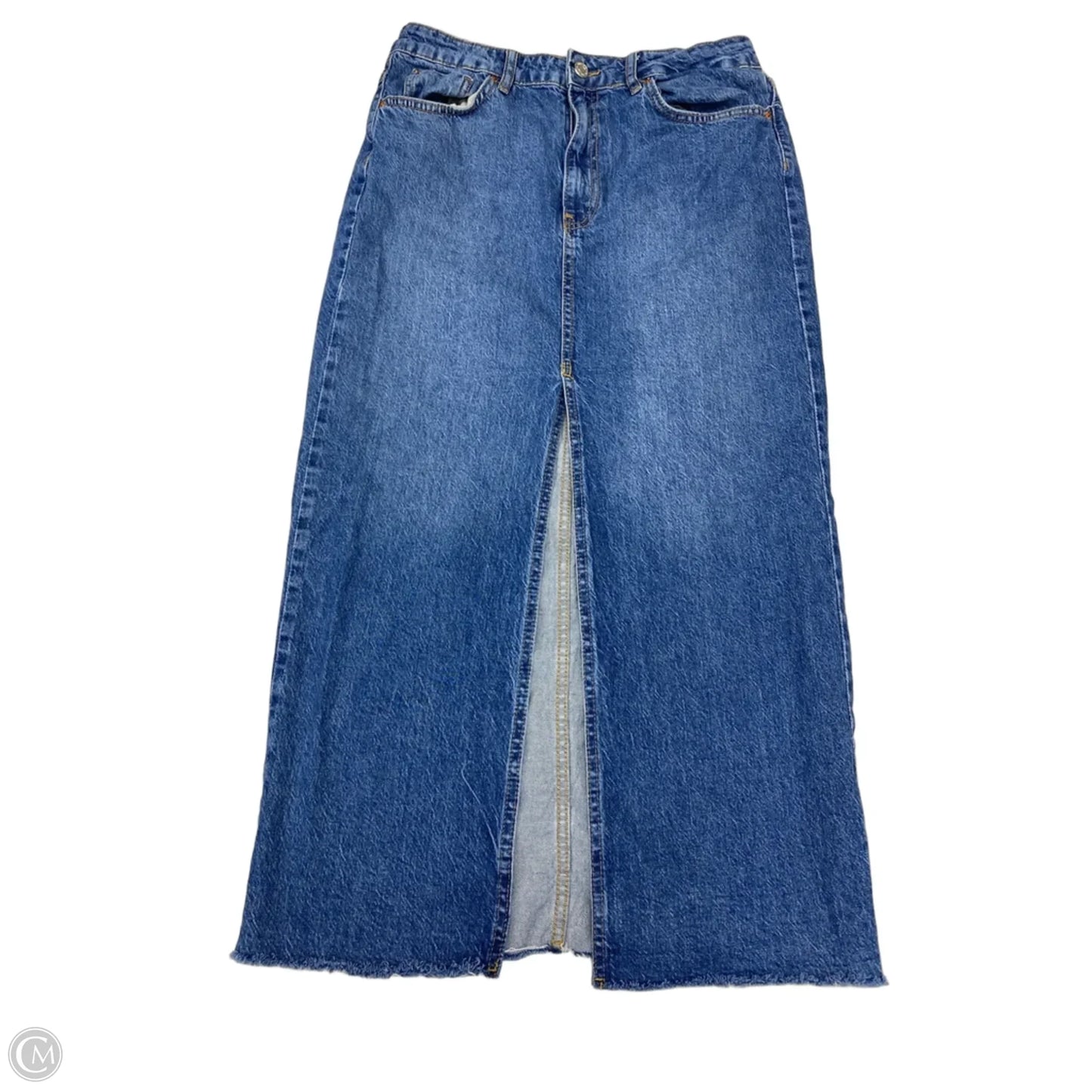 Skirt Maxi By Stradivarius In Blue Denim, Size: 8