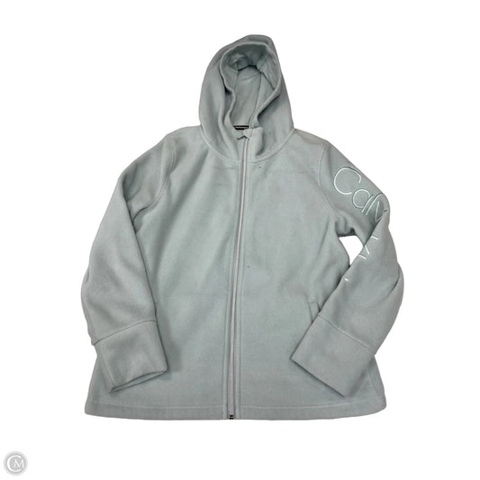 Athletic Jacket By Calvin Klein In Teal, Size: Xl
