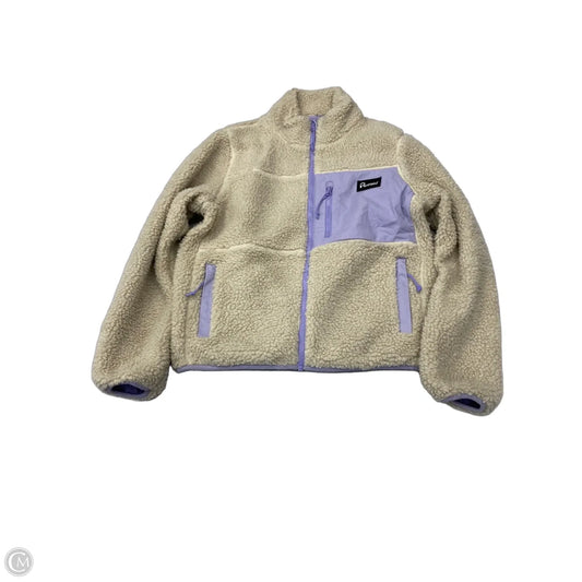 Jacket Fleece By Cmc In Cream & Purple, Size: M