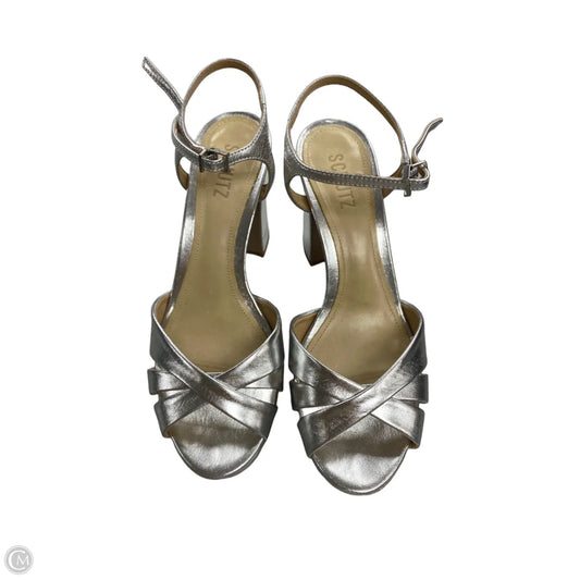 Sandals Heels Block By Schutz In Silver, Size: 8