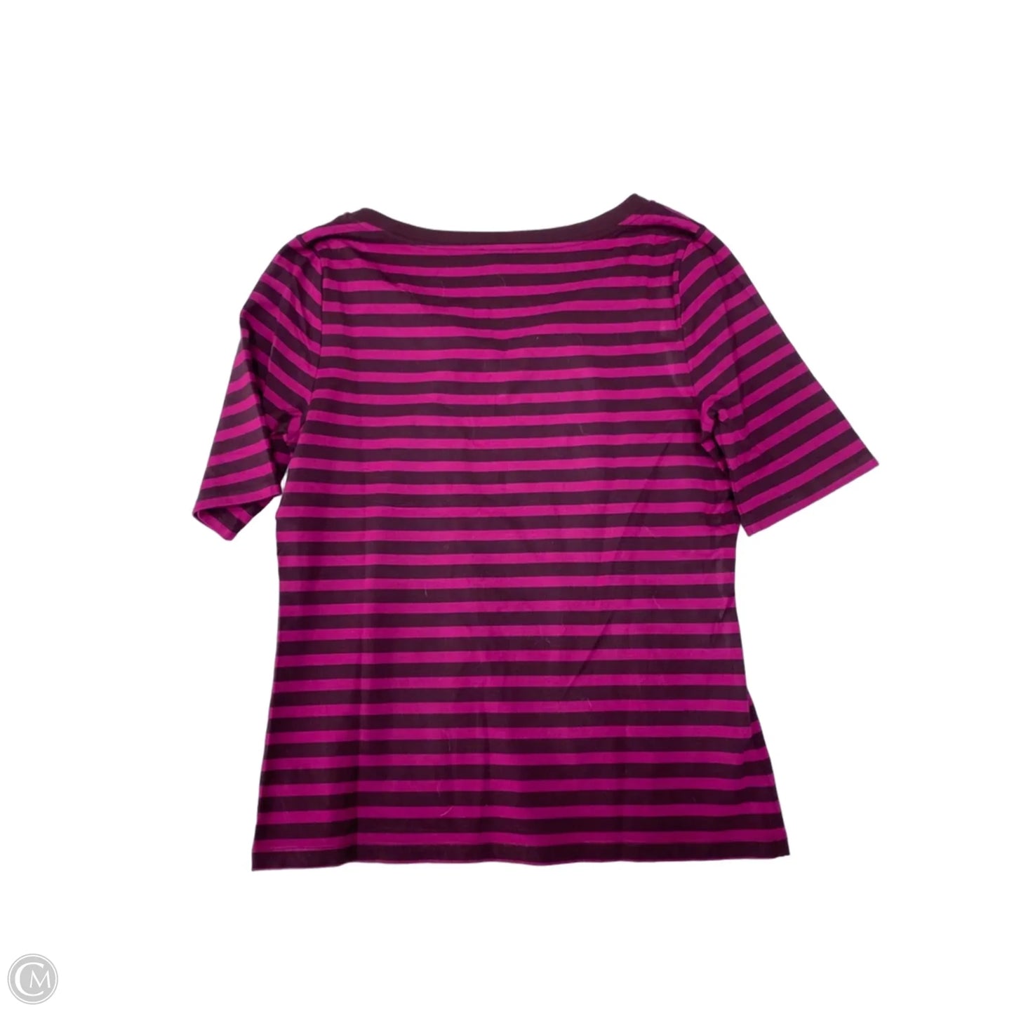 Top Short Sleeve By Talbots In Striped Pattern, Size: M