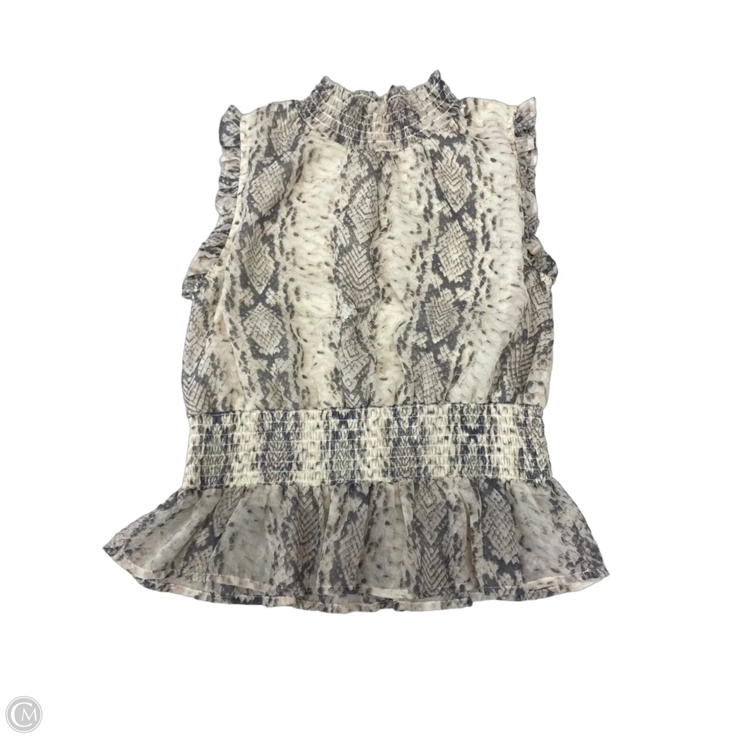 Top Sleeveless By Japna In Snakeskin Print, Size: M
