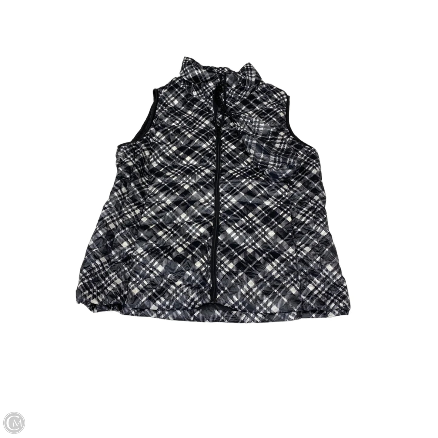 Vest Puffer & Quilted By Uniqlo In Black & White, Size: M