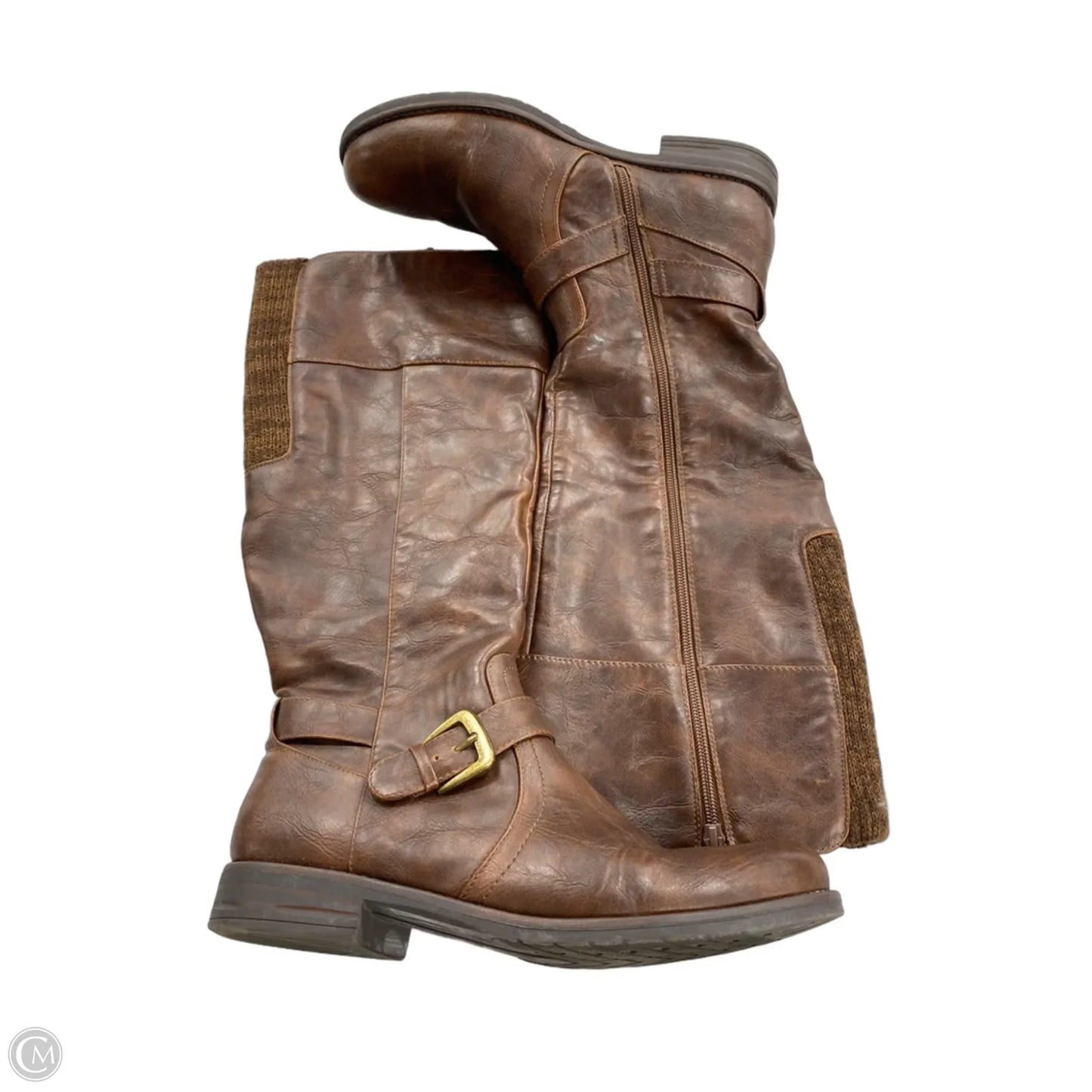 Boots Mid-calf Flats By Bare Traps In Brown, Size: 10