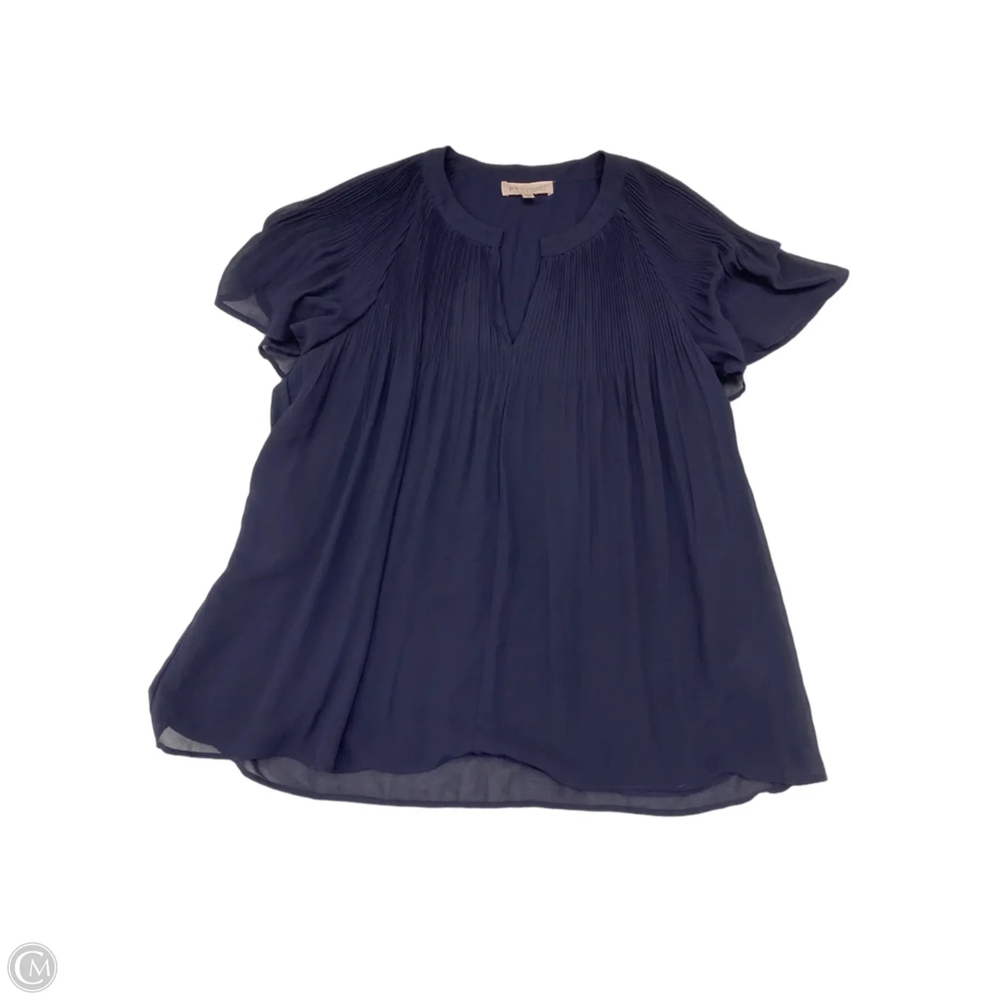 Blouse Short Sleeve By Philosophy In Navy, Size: 1x