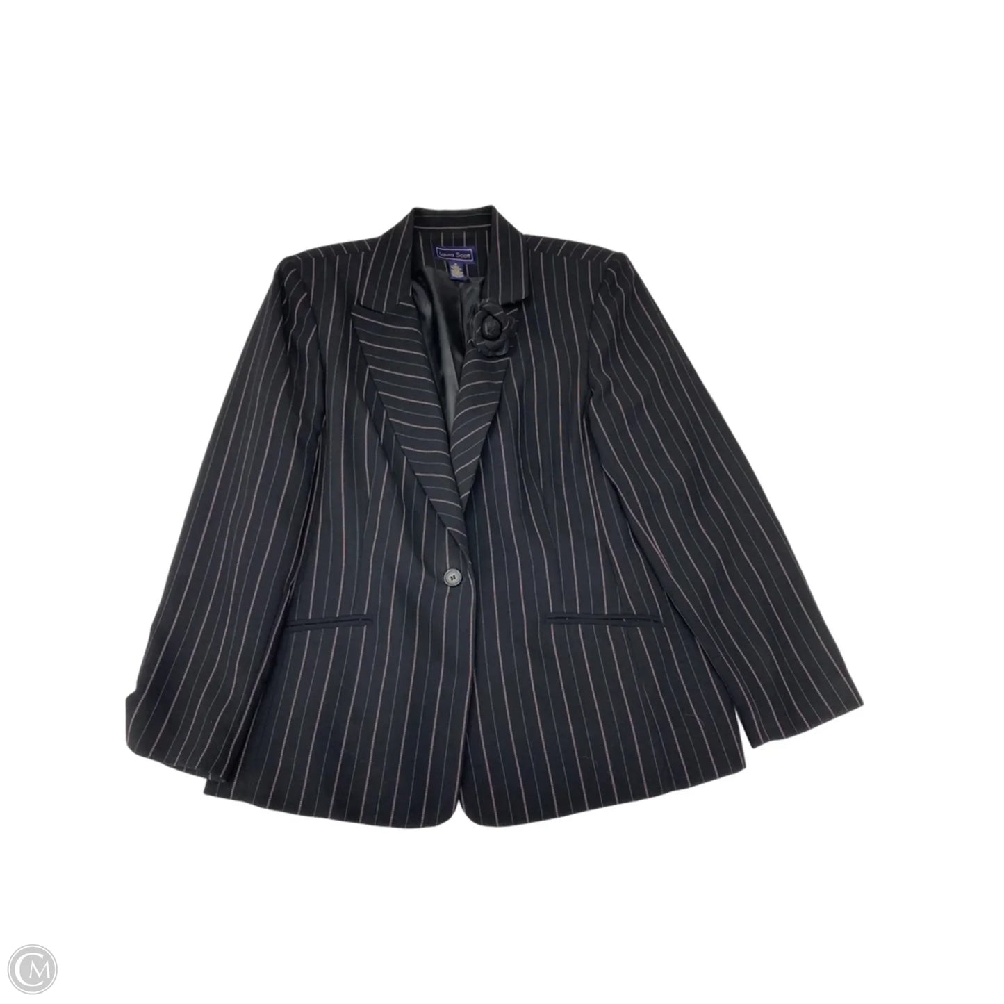 Blazer By Laura Scott In Black & Pink, Size: Xl