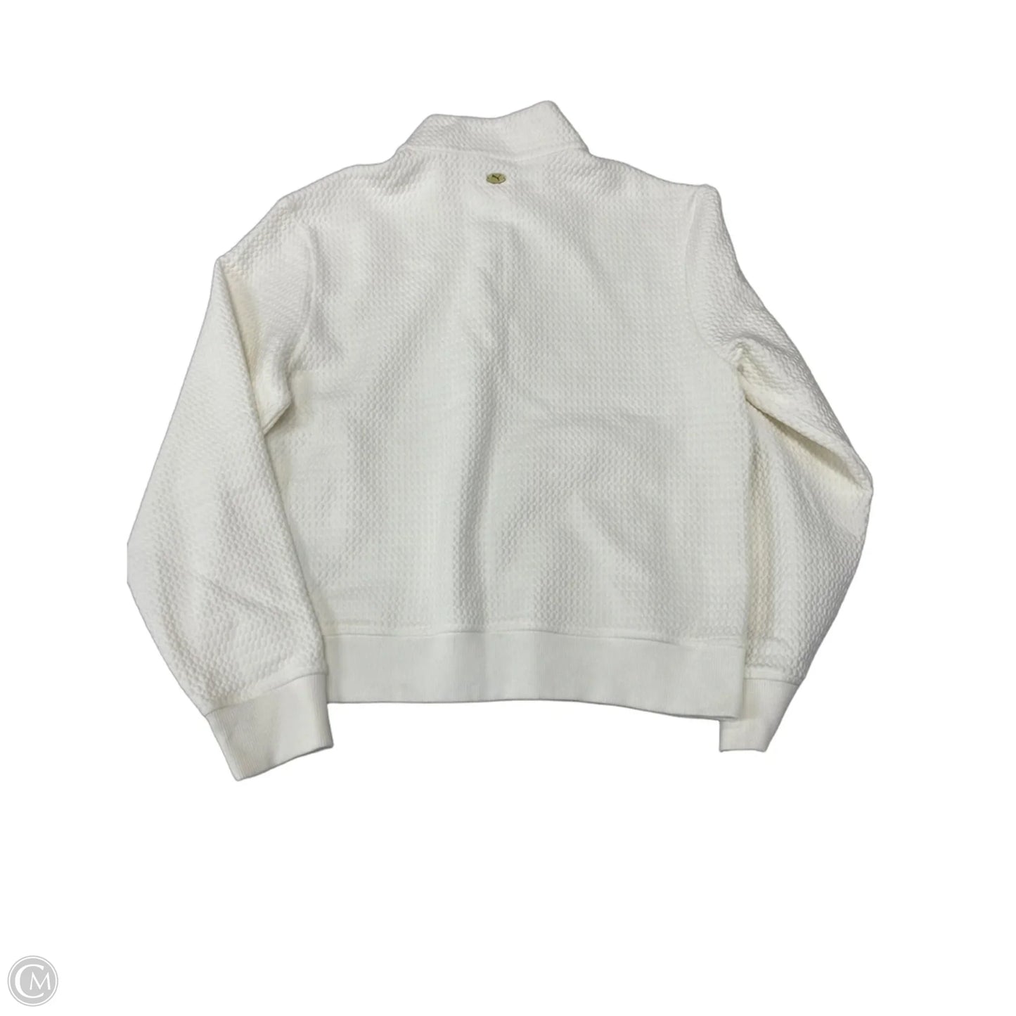 Athletic Top Long Sleeve Collar By Puma In Cream, Size: M