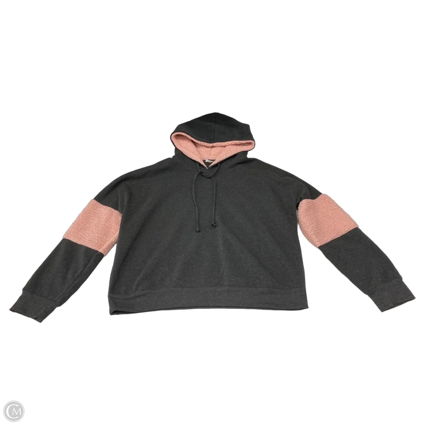 Athletic Sweatshirt Hoodie By Cmc In Grey & Pink, Size: Xl