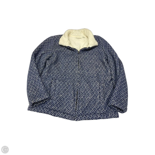 Jacket Fleece By L.l. Bean In Blue & Cream, Size: L
