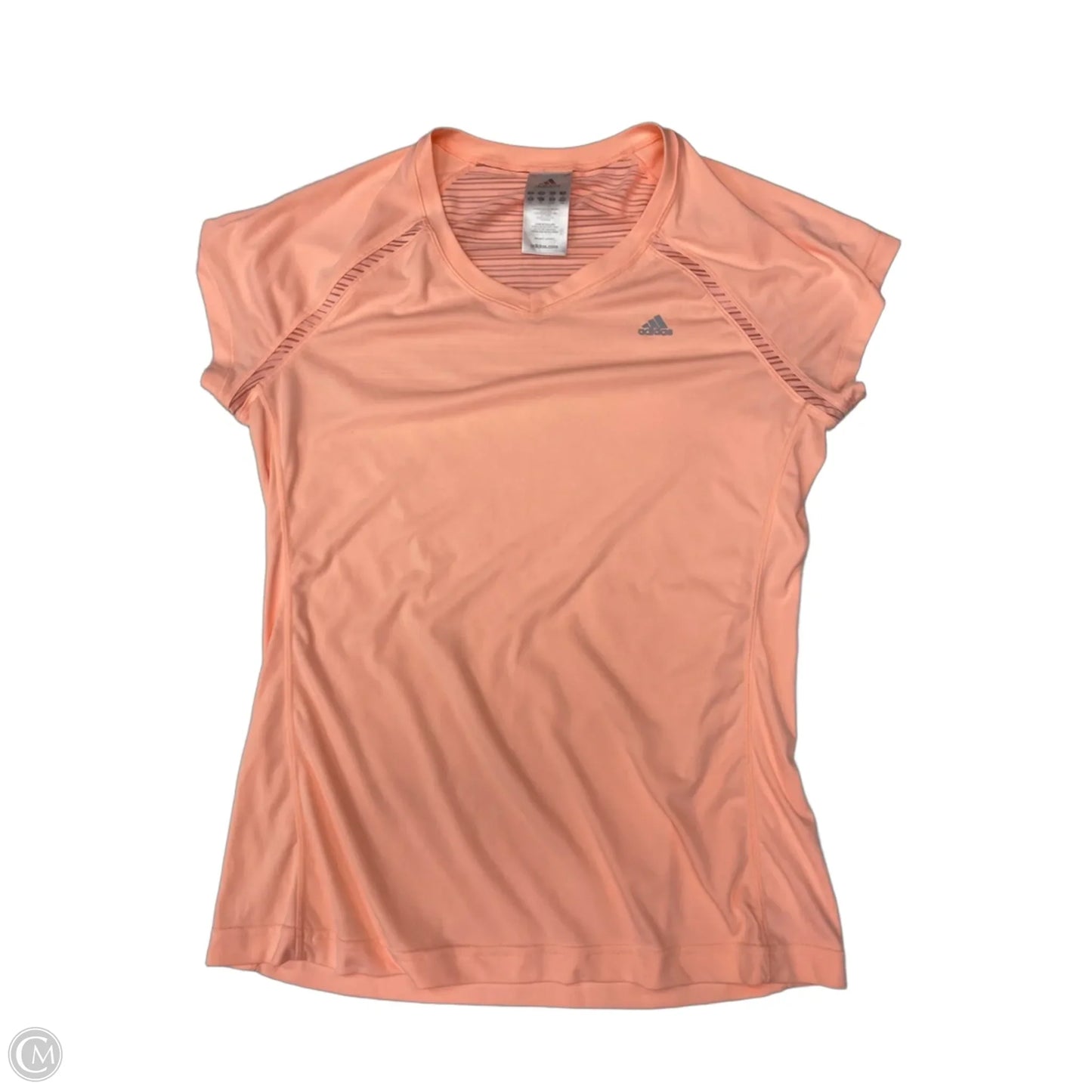 Athletic Top Short Sleeve By Adidas In Orange, Size: L