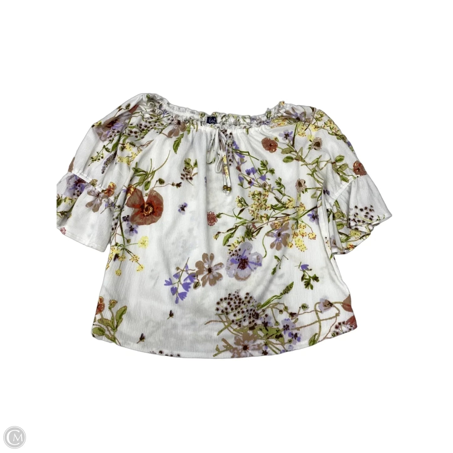 Top 3/4 Sleeve By Clothes Mentor In Floral Print, Size: L