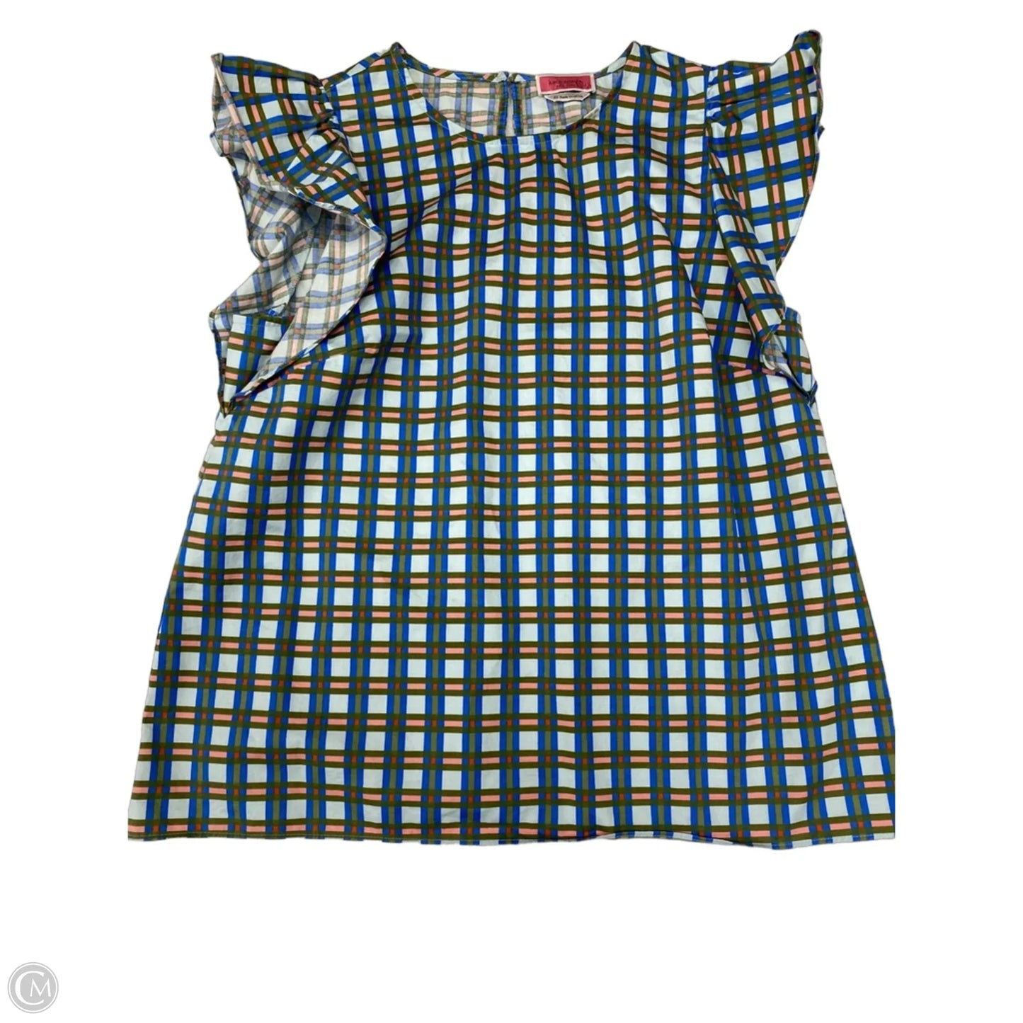 Top Short Sleeve Designer By Kate Spade In Blue & Green, Size: S