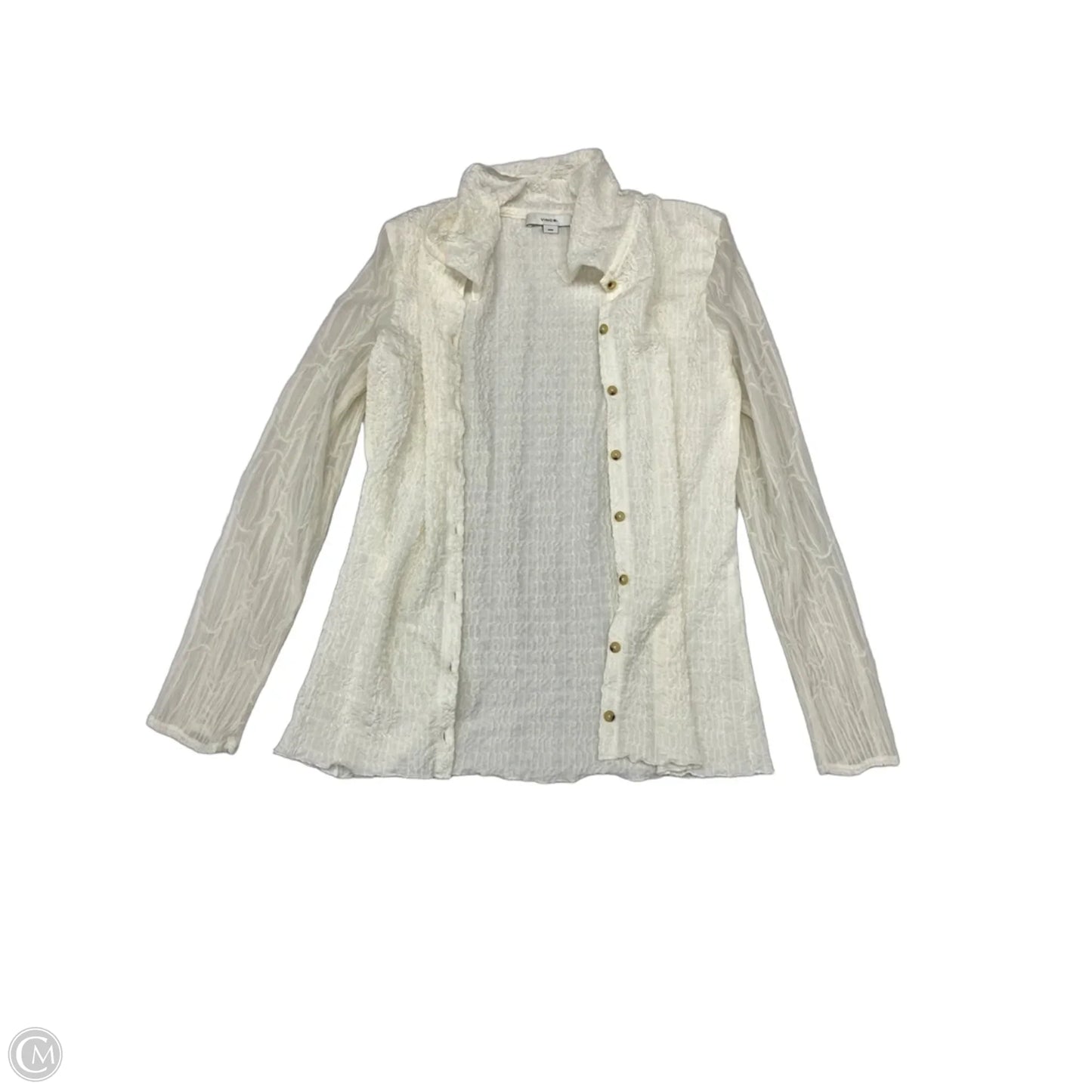 Blouse Long Sleeve By Vince In Beige, Size: M