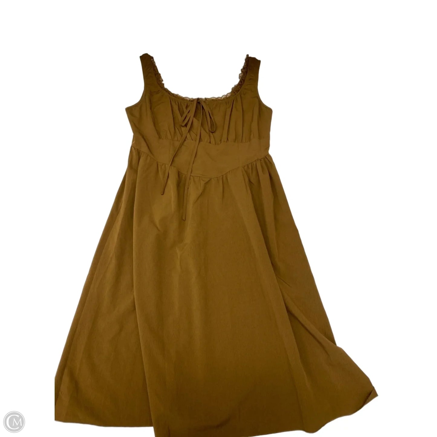 Dress Casual Midi By Clothes Mentor In Brown, Size: 1x