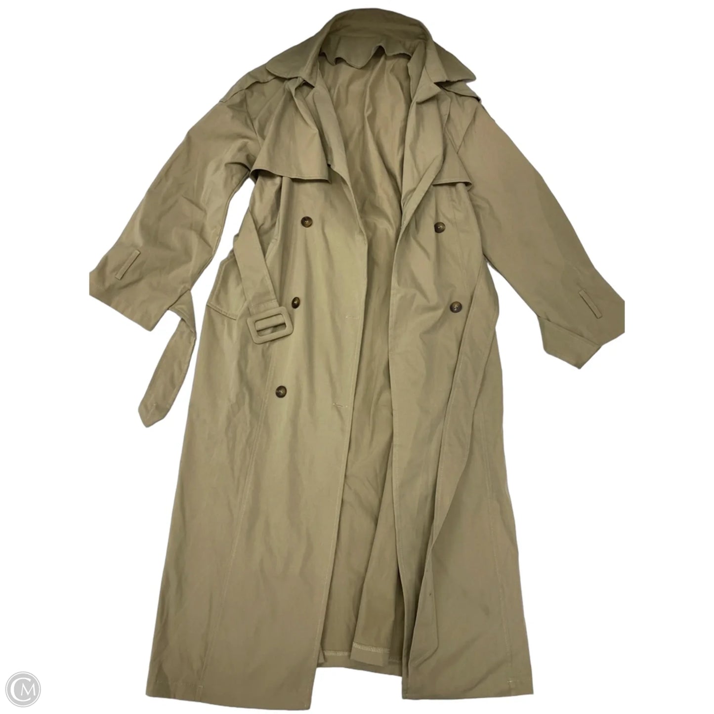 Coat Trench Coat By Shein In Tan, Size: S