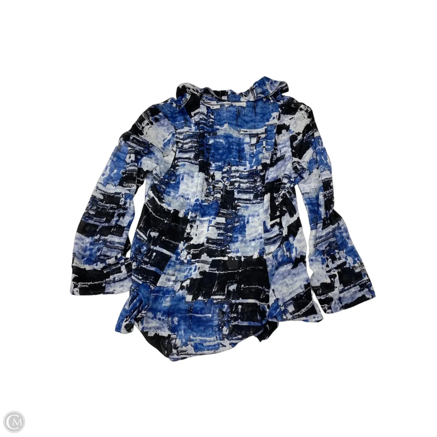 Blouse Long Sleeve By Clothes Mentor In Blue, Size: L