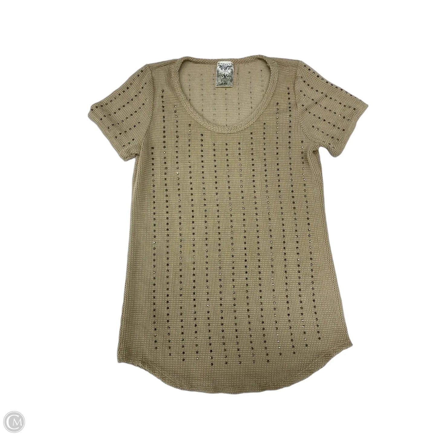 Top Short Sleeve By Vocal In Tan, Size: M
