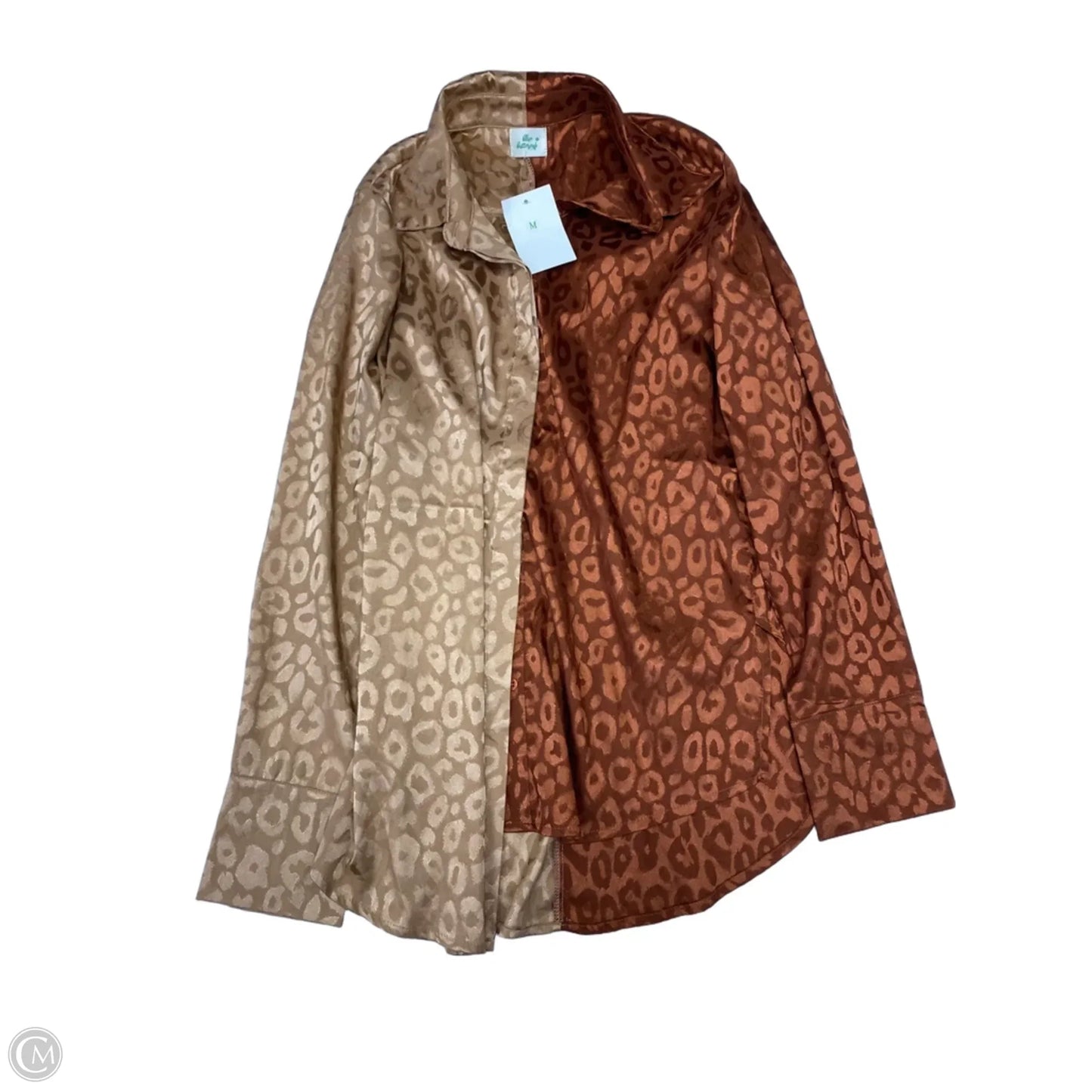 Blouse Long Sleeve By Blue In Brown & Tan, Size: M