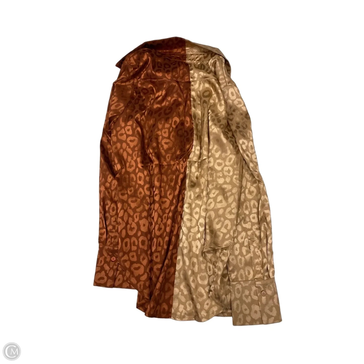 Blouse Long Sleeve By Blue In Brown & Tan, Size: M