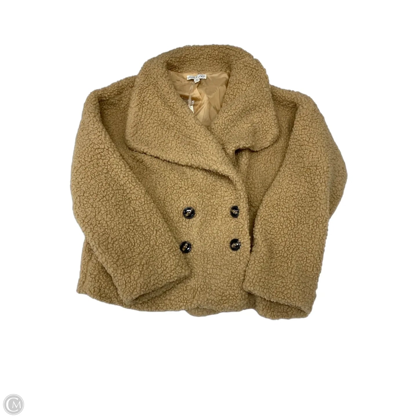 Coat Faux Fur & Sherpa By She + Sky In Tan, Size: M