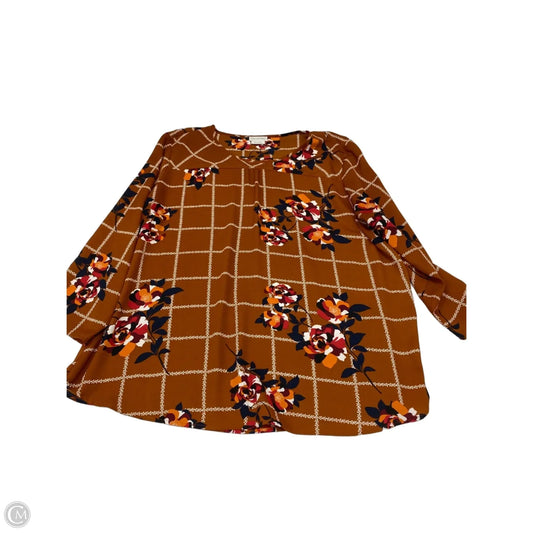 Blouse Long Sleeve By Van Heusen In Floral Print, Size: Xl