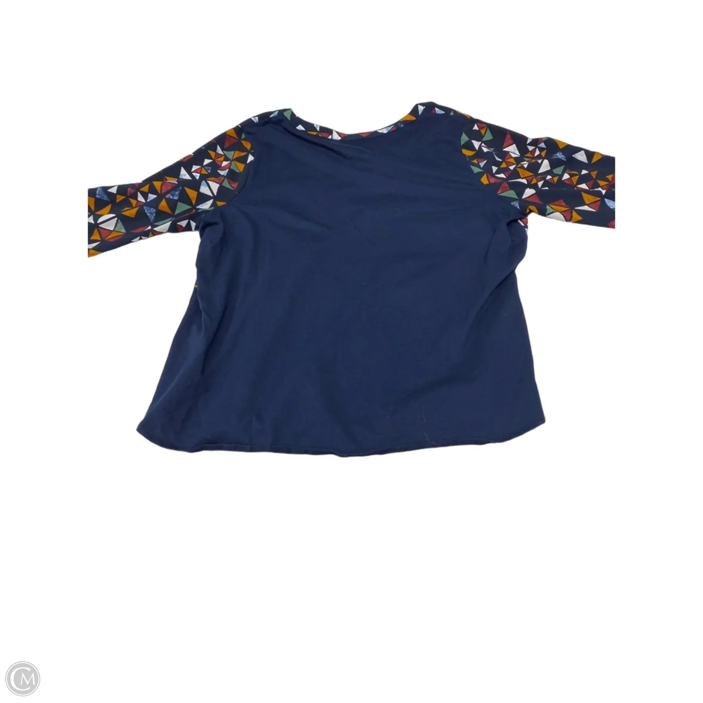 Blouse 3/4 Sleeve By Van Heusen In Geometric Pattern, Size: Xl