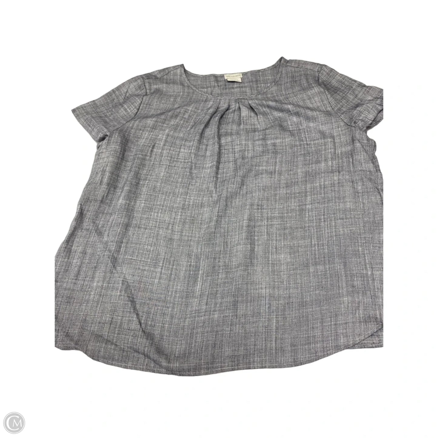 Blouse Short Sleeve By Van Heusen In Grey, Size: Xl