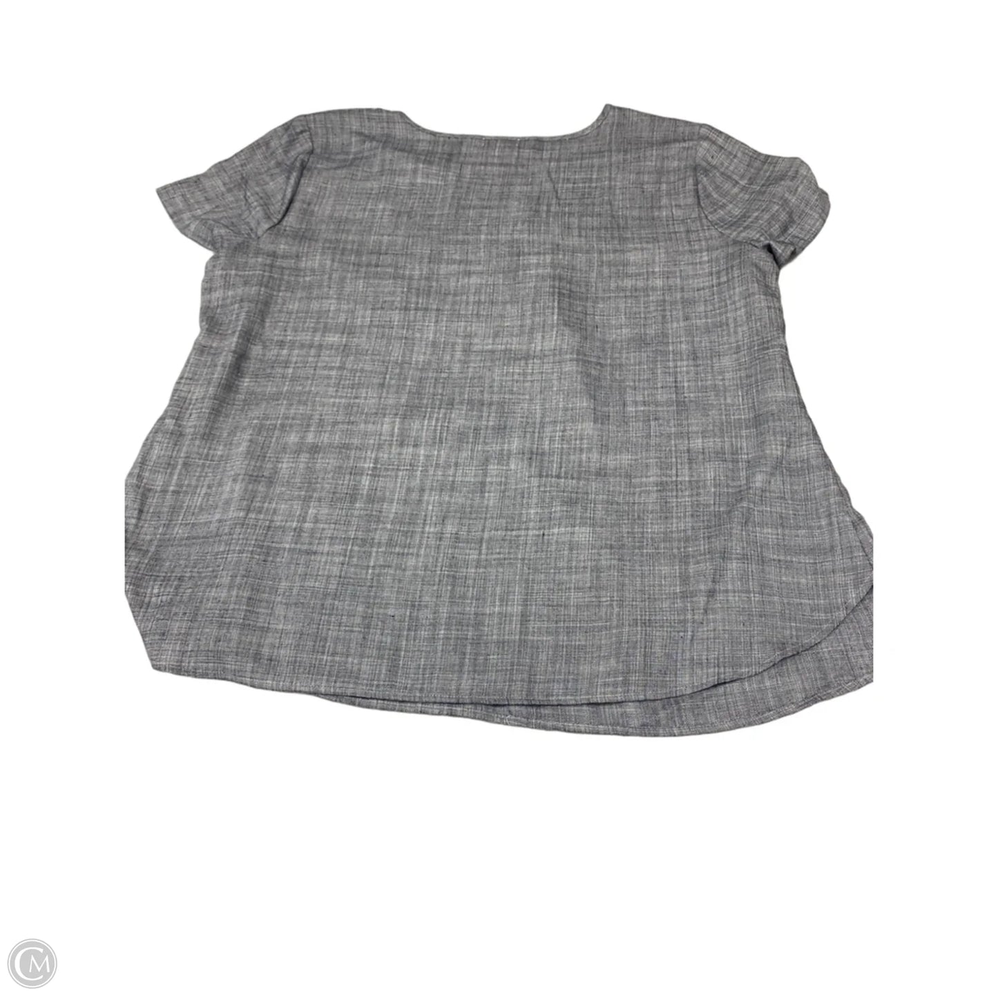 Blouse Short Sleeve By Van Heusen In Grey, Size: Xl
