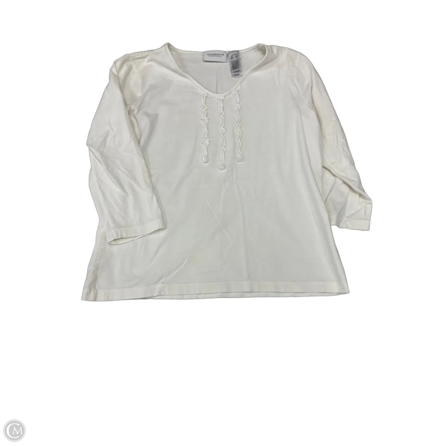 Top 3/4 Sleeve By Liz Claiborne In Cream, Size: Sp