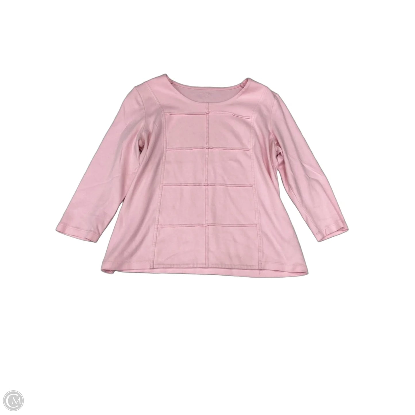 Top 3/4 Sleeve By Kim Rogers In Pink, Size: Mp