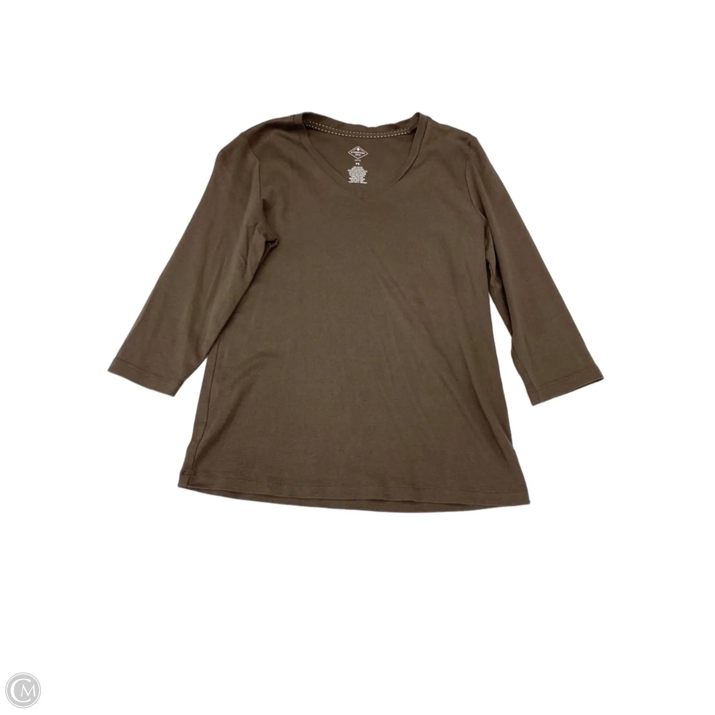 Top 3/4 Sleeve By St Johns Bay In Taupe, Size: Sp