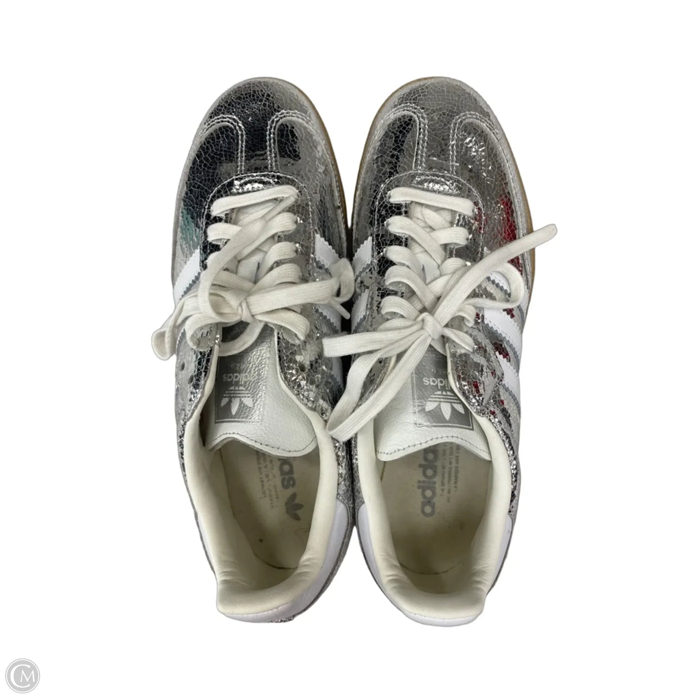 Shoes Sneakers By Adidas In Silver & White, Size: 9.5
