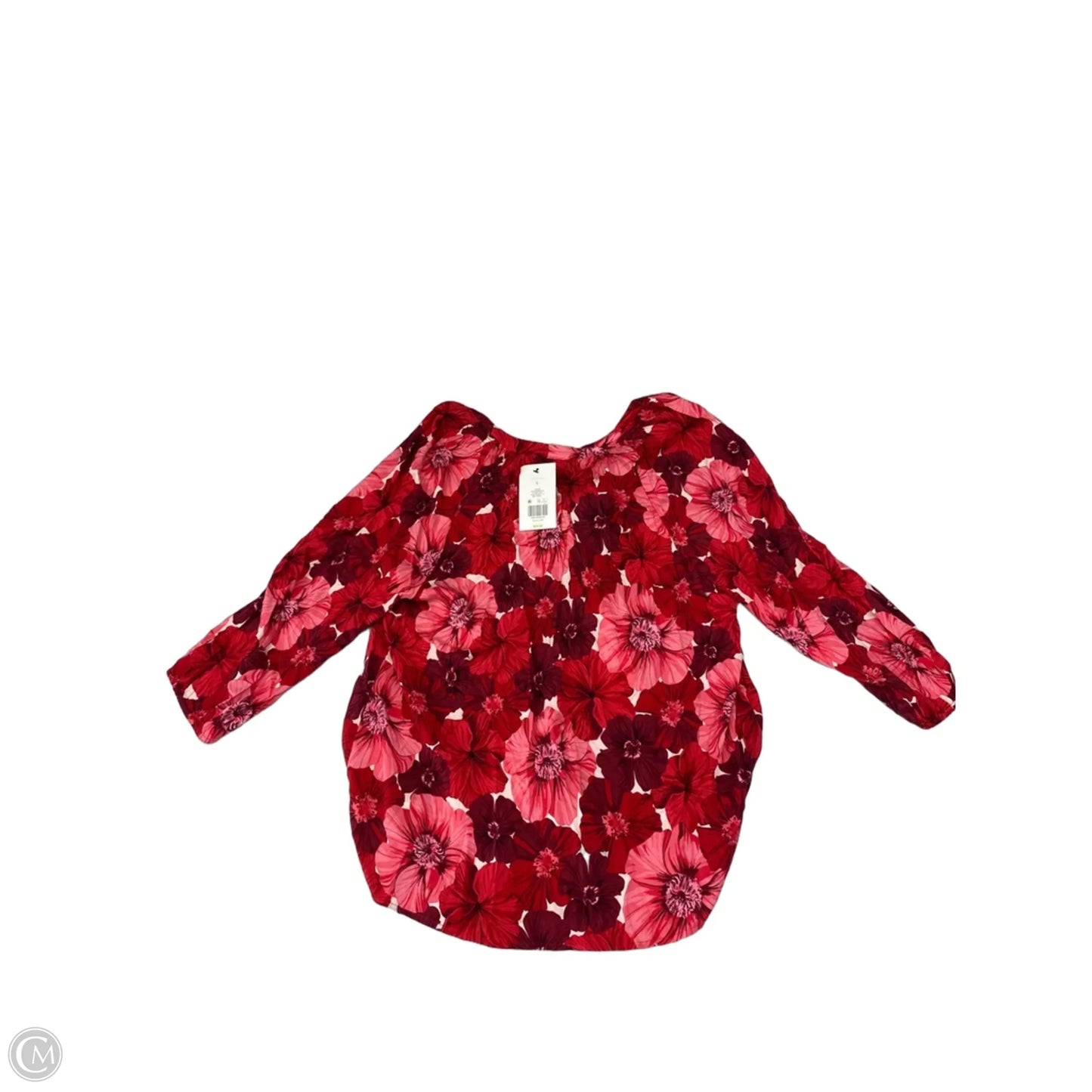 Blouse Long Sleeve By Crown And Ivy In Floral Print, Size: L
