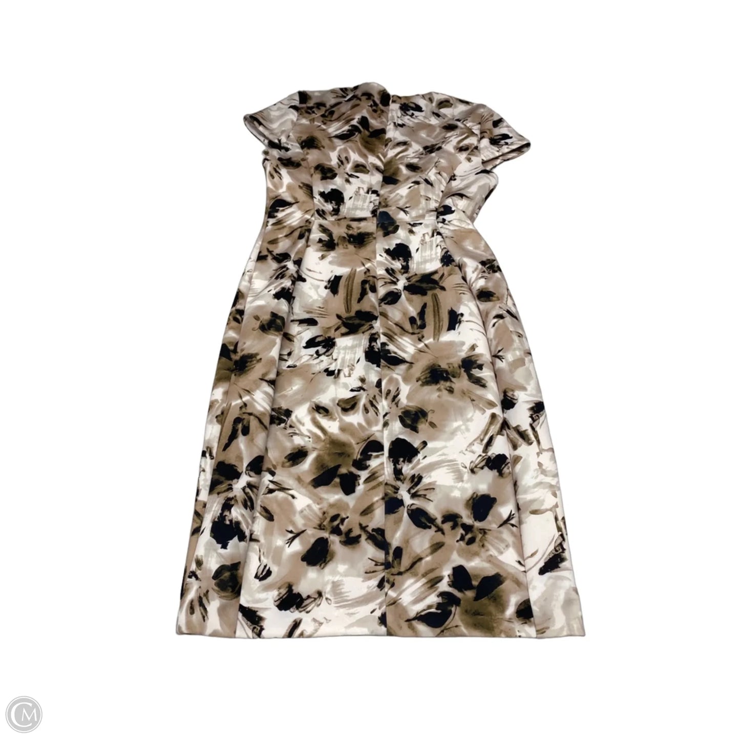 Dress Casual Midi By Calvin Klein In Taupe, Size: 6