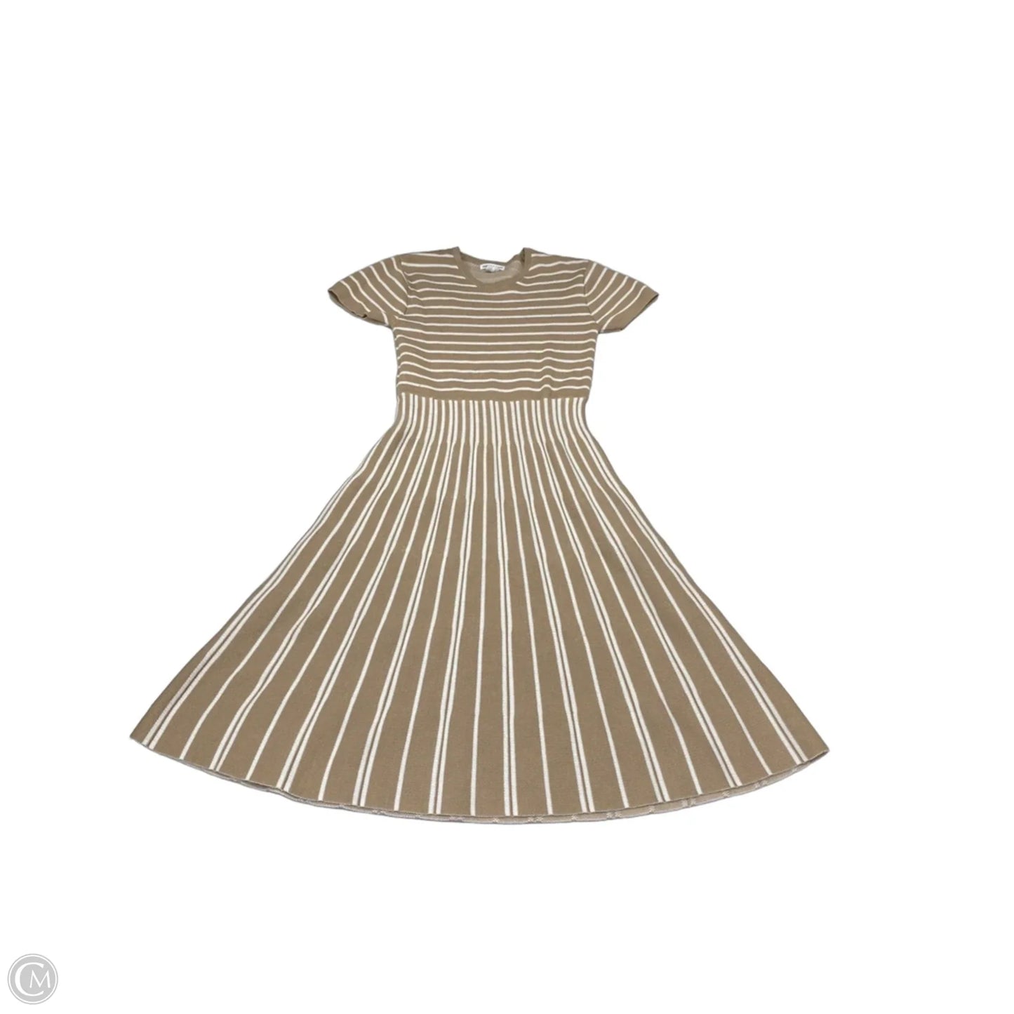 Dress Casual Midi By Clothes Mentor In Cream & Tan, Size: M