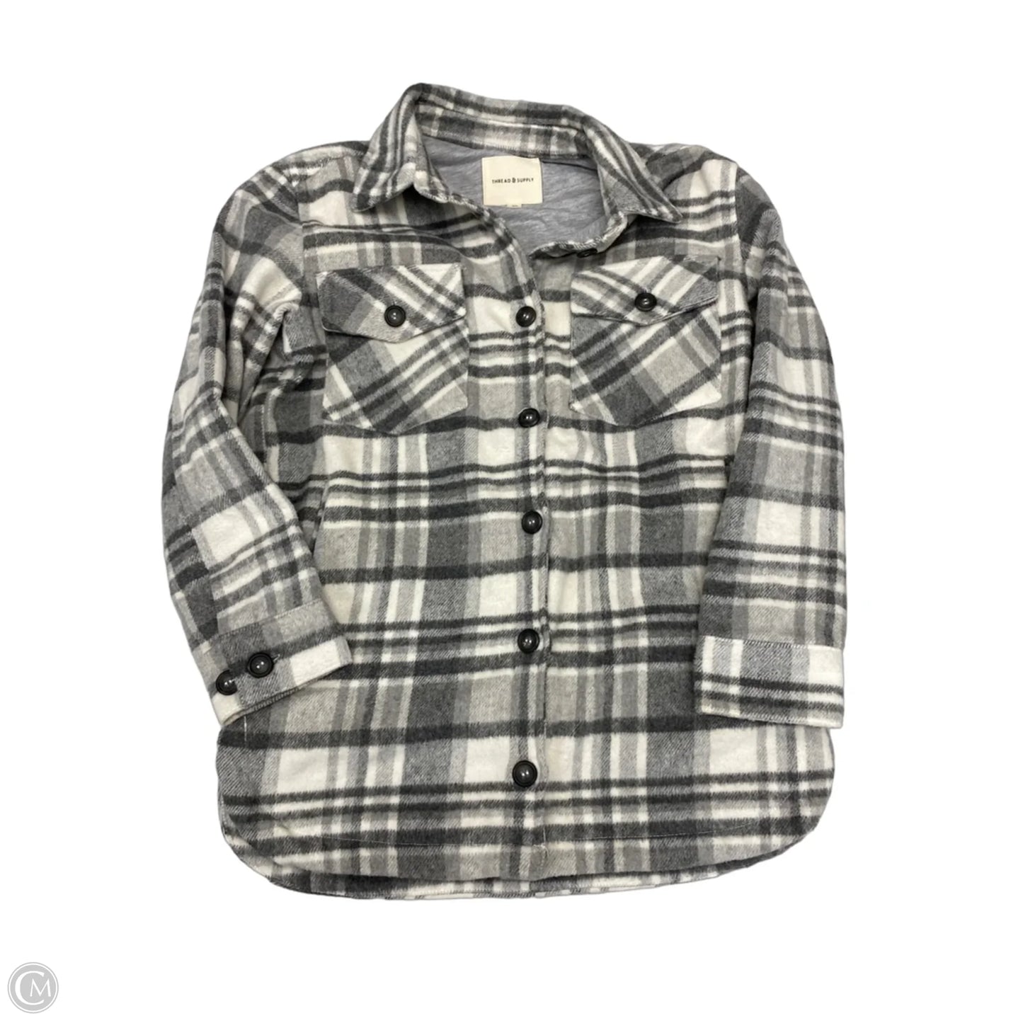 Jacket Fleece By Thread And Supply In Cream & Grey, Size: Xs