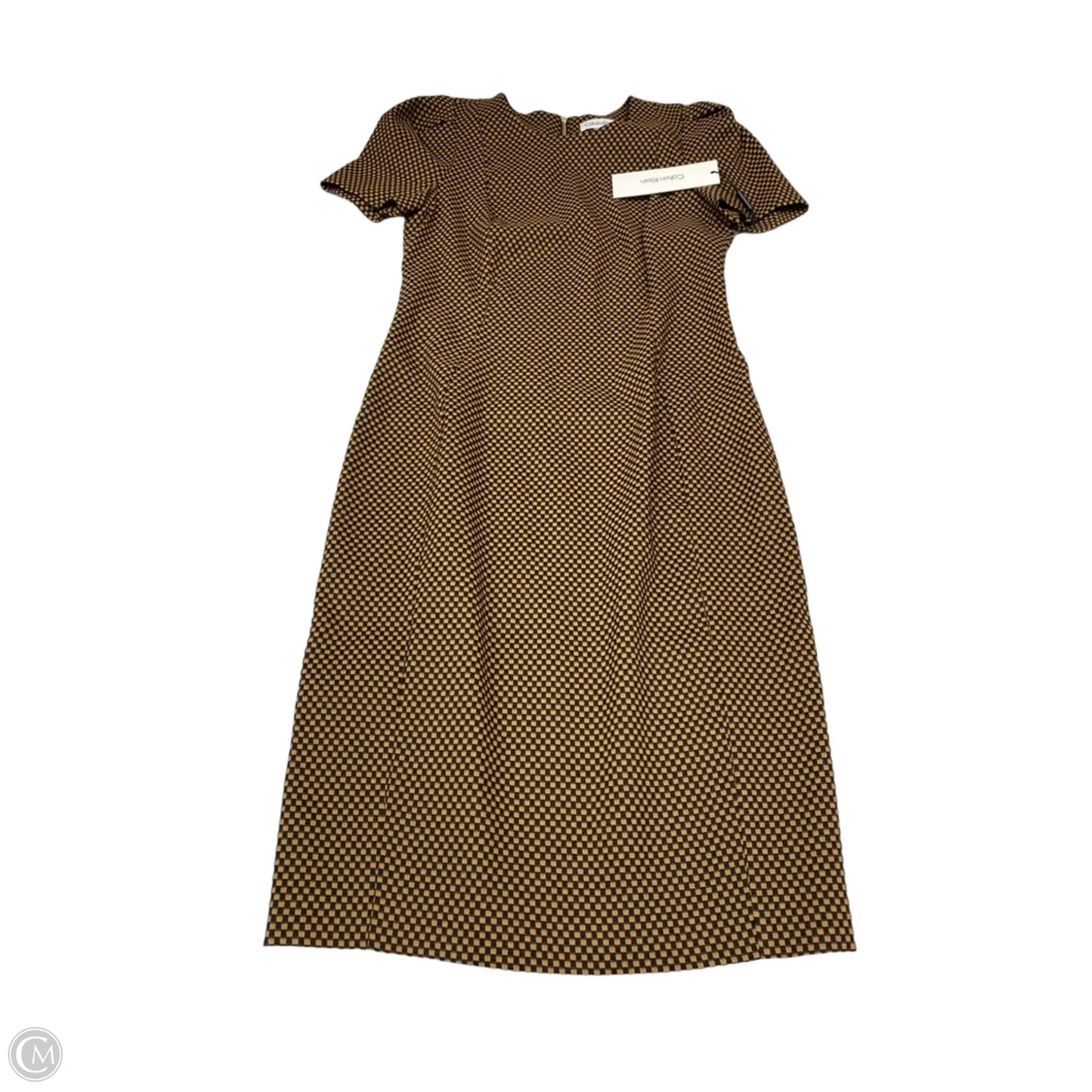 Dress Work By Calvin Klein In Checkered Pattern, Size: S
