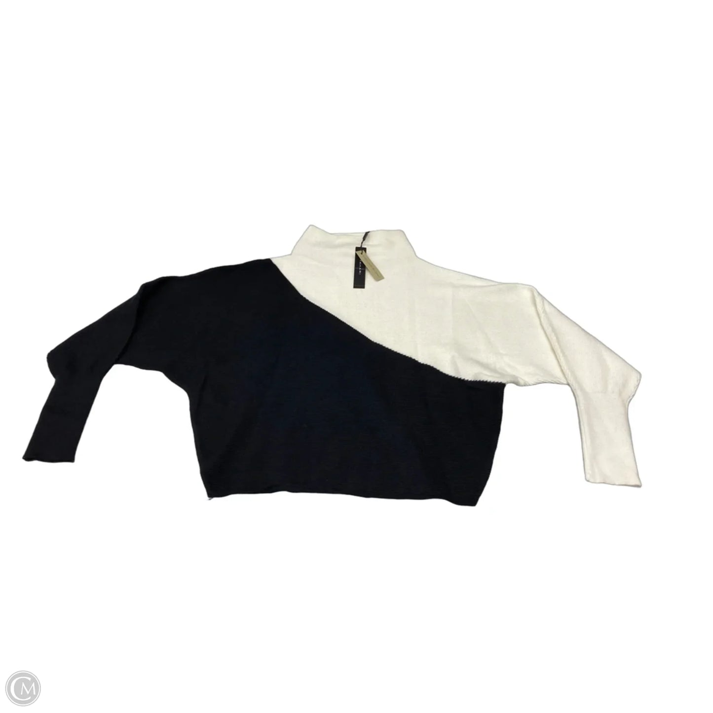 Sweater By Tahari In Black & Cream, Size: Xs