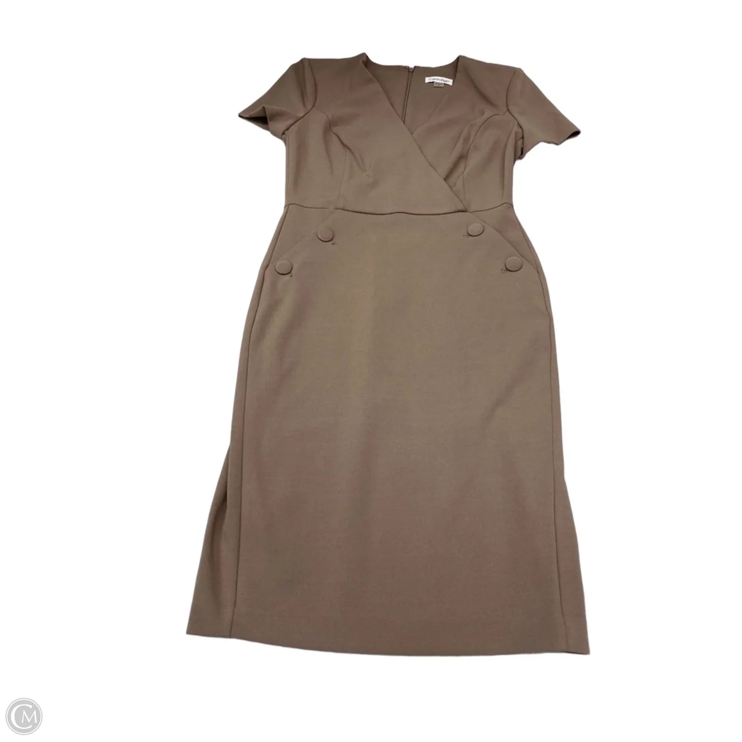 Dress Work By Calvin Klein In Taupe, Size: 6
