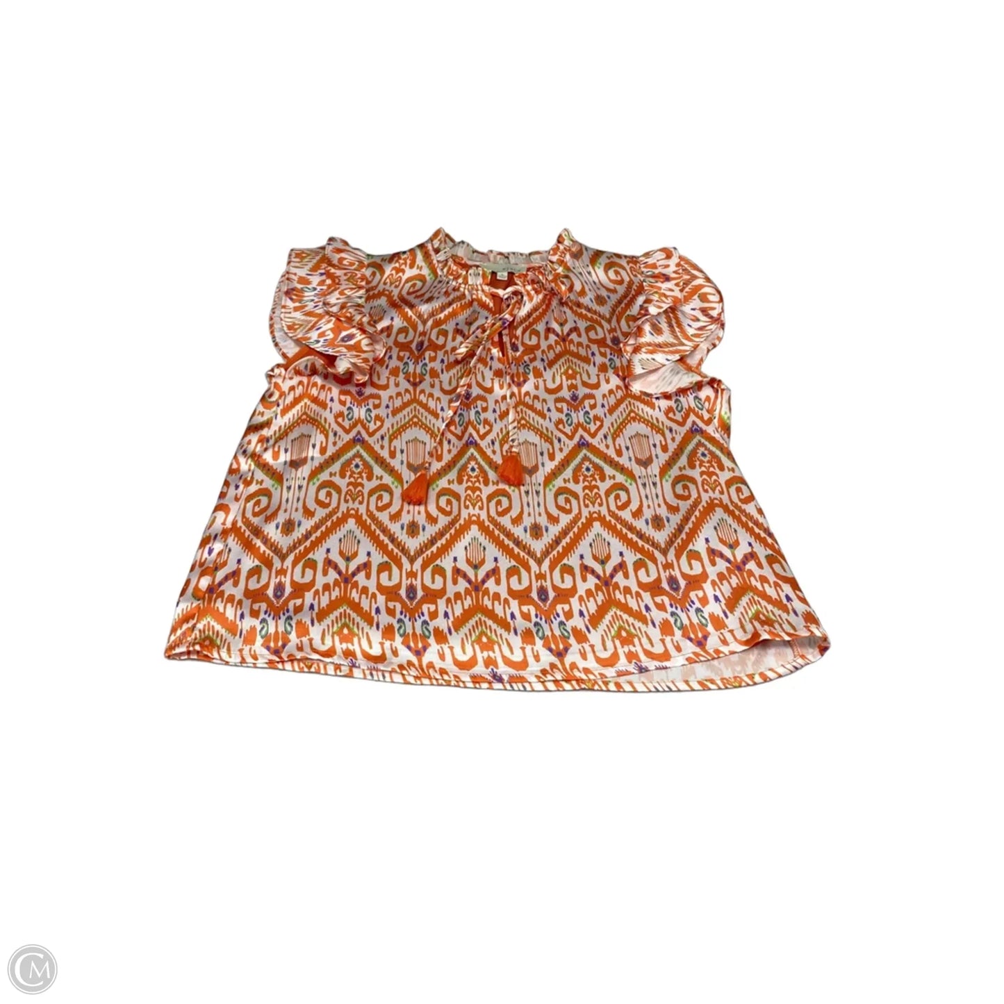 Blouse Short Sleeve By Pinch In Orange, Size: L