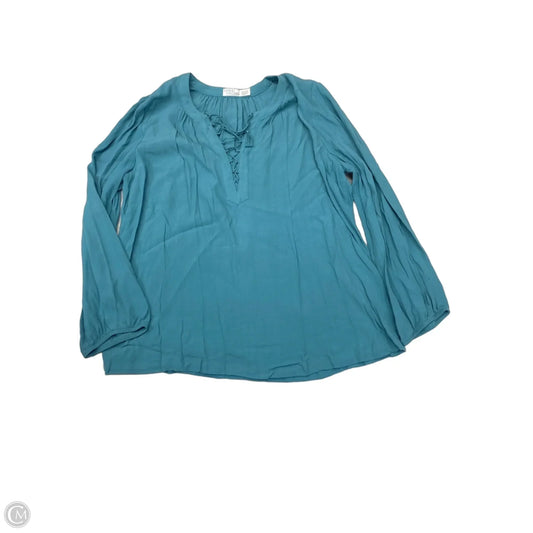 Top Long Sleeve By Time And Tru In Teal, Size: Xl