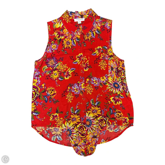 Blouse Sleeveless By Beachlunchlounge In Floral Print, Size: Sp
