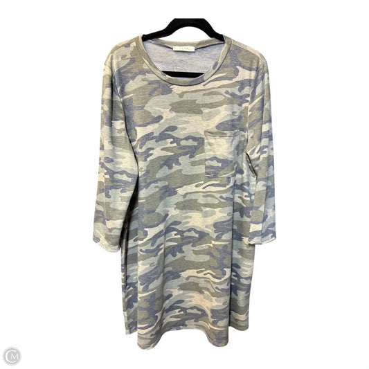 Dress Casual Midi By Entro In Camouflage Print, Size: Xl