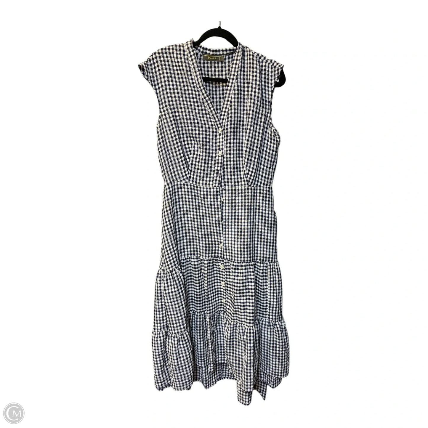 Dress Casual Midi By Cme In Checkered Pattern, Size: L