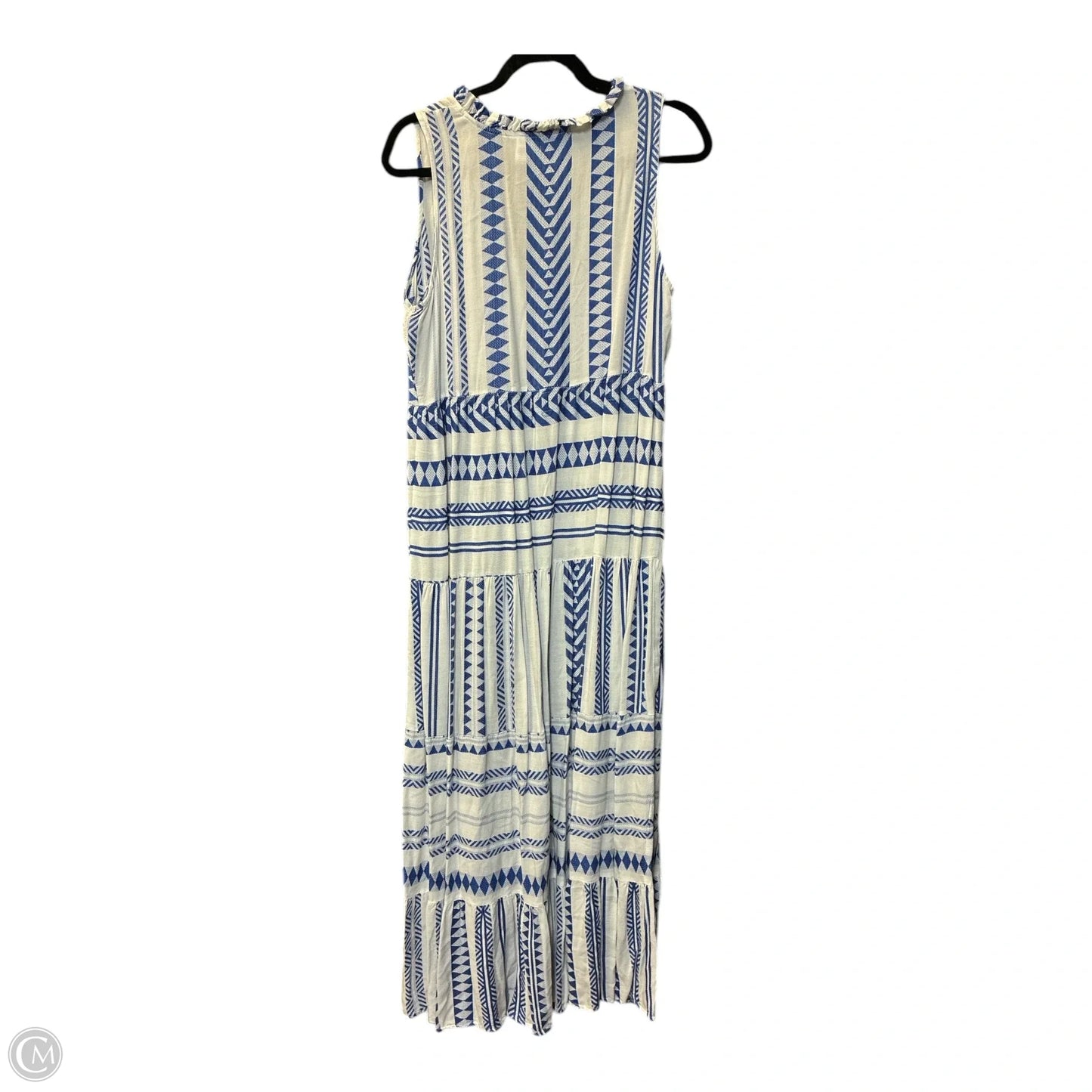 Dress Casual Maxi By Japna In Blue & White, Size: S